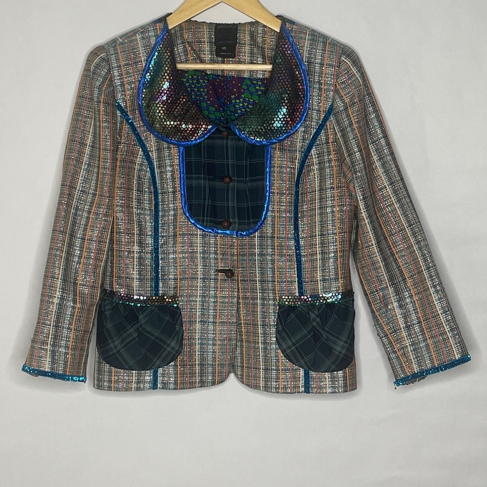 Anna Sui Multicolor Sequin-Trim Blazer